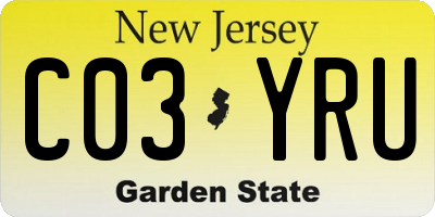 NJ license plate C03YRU