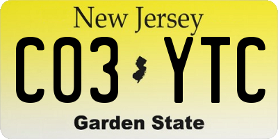 NJ license plate C03YTC