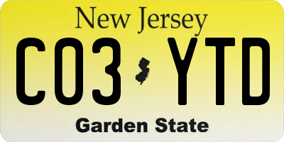 NJ license plate C03YTD