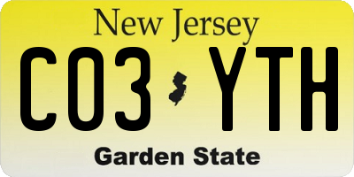 NJ license plate C03YTH