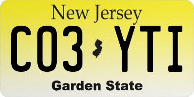 NJ license plate C03YTI