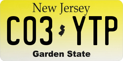 NJ license plate C03YTP