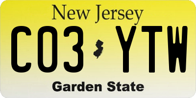 NJ license plate C03YTW
