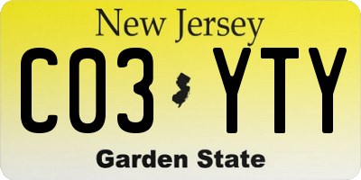 NJ license plate C03YTY