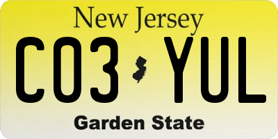NJ license plate C03YUL