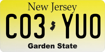 NJ license plate C03YUO