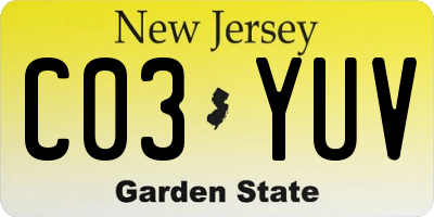 NJ license plate C03YUV