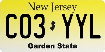 NJ license plate C03YYL