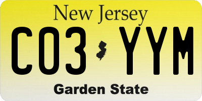 NJ license plate C03YYM