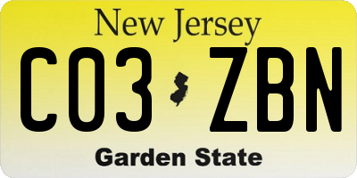 NJ license plate C03ZBN