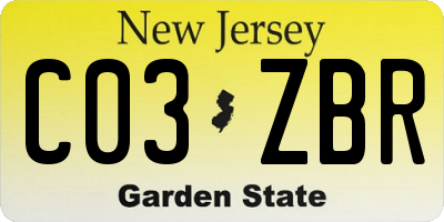 NJ license plate C03ZBR