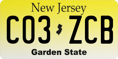 NJ license plate C03ZCB
