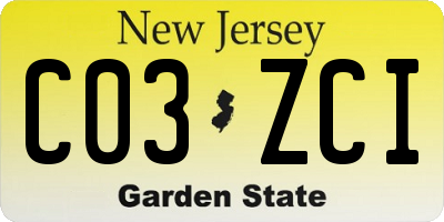 NJ license plate C03ZCI