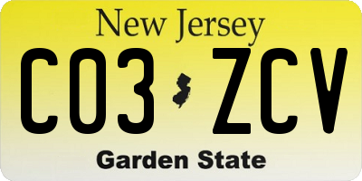 NJ license plate C03ZCV