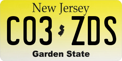 NJ license plate C03ZDS
