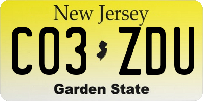 NJ license plate C03ZDU