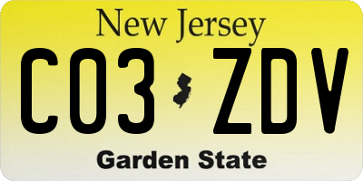 NJ license plate C03ZDV
