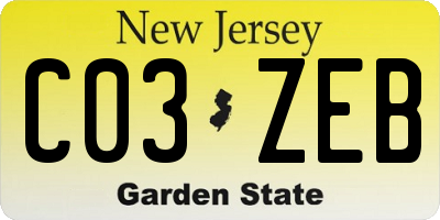 NJ license plate C03ZEB