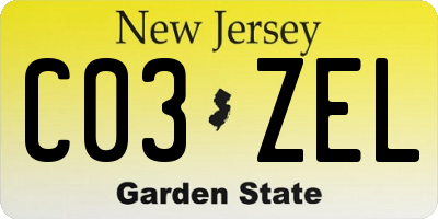 NJ license plate C03ZEL