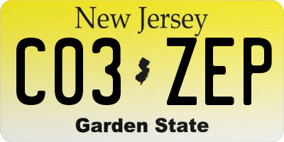 NJ license plate C03ZEP