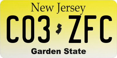 NJ license plate C03ZFC