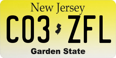 NJ license plate C03ZFL