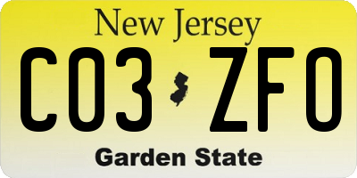 NJ license plate C03ZFO