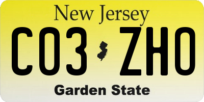 NJ license plate C03ZHO