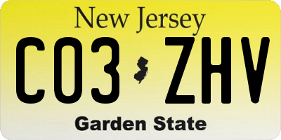 NJ license plate C03ZHV