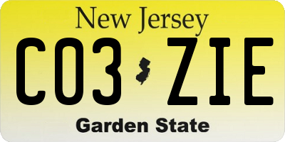 NJ license plate C03ZIE