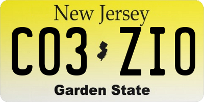 NJ license plate C03ZIO