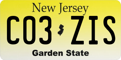 NJ license plate C03ZIS