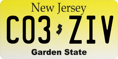 NJ license plate C03ZIV