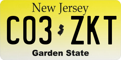 NJ license plate C03ZKT