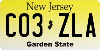 NJ license plate C03ZLA