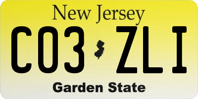 NJ license plate C03ZLI