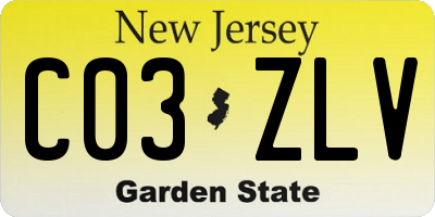 NJ license plate C03ZLV