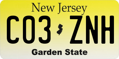 NJ license plate C03ZNH