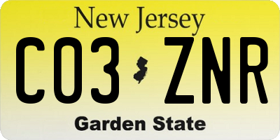 NJ license plate C03ZNR