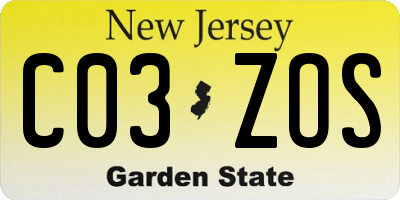 NJ license plate C03ZOS