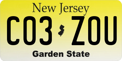 NJ license plate C03ZOU