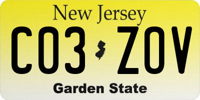 NJ license plate C03ZOV
