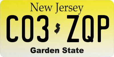 NJ license plate C03ZQP