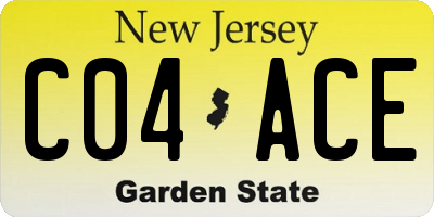 NJ license plate C04ACE