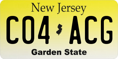 NJ license plate C04ACG