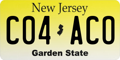 NJ license plate C04ACO