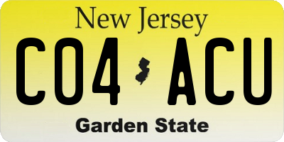 NJ license plate C04ACU