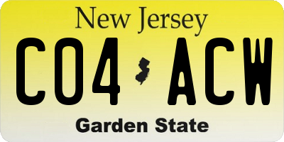 NJ license plate C04ACW