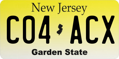 NJ license plate C04ACX