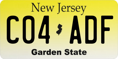 NJ license plate C04ADF